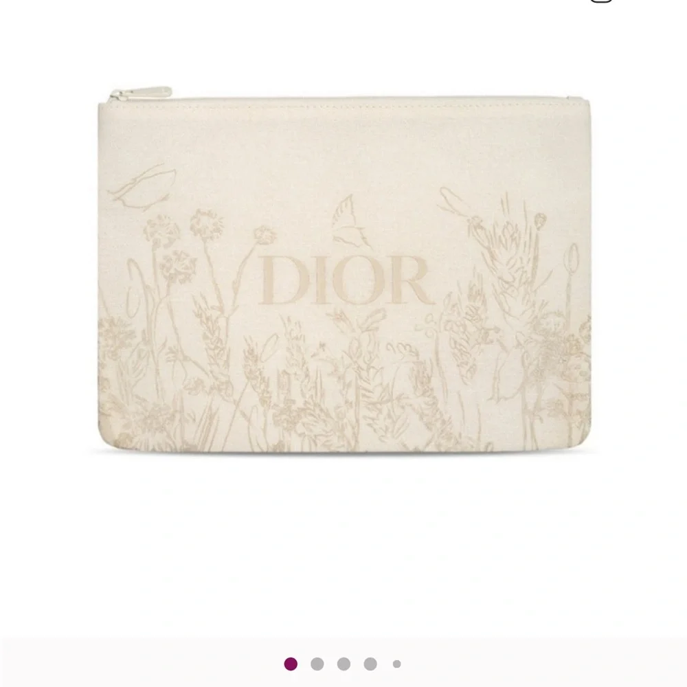 Dior beauty spring flower makeup pouch new. 11”x8”